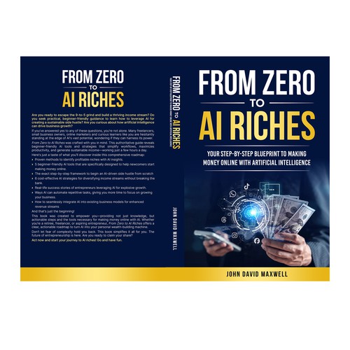 Design a book cover for making money online using Artificial Intelligence