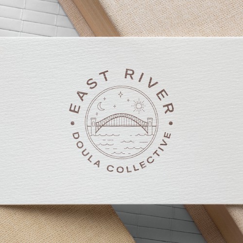 NYC East River-themed logo for a doula collective