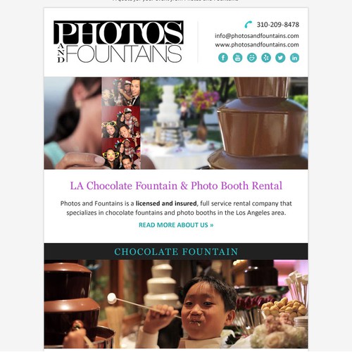 Email design for Photos and Fountains