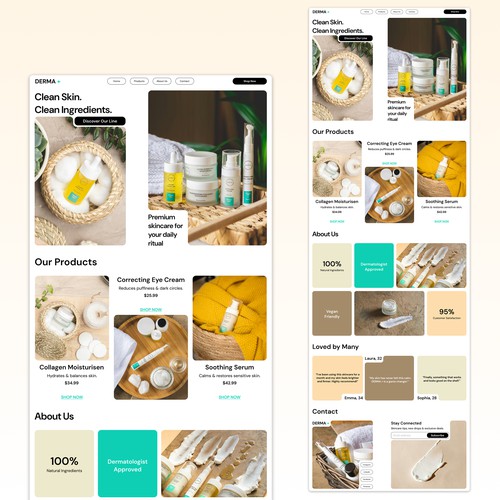 Skincare Landing Page Design