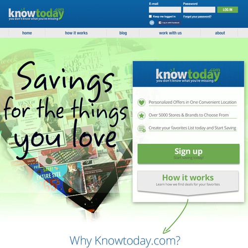 Create an engaging landing page for knowtoday.com