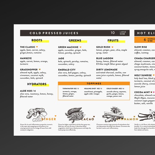 JUSU Menu board/2 color scheme