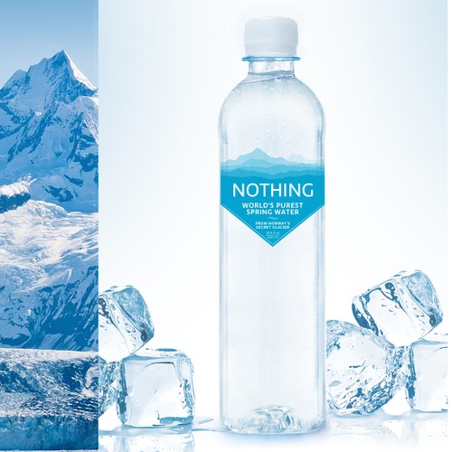 World's purest water, "Nothing" TM, label design
