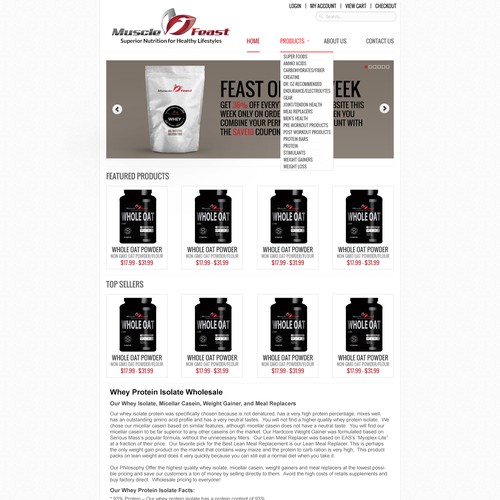 Homepage Design for Ecommerce Business - Natural Nutritional Products Distributor
