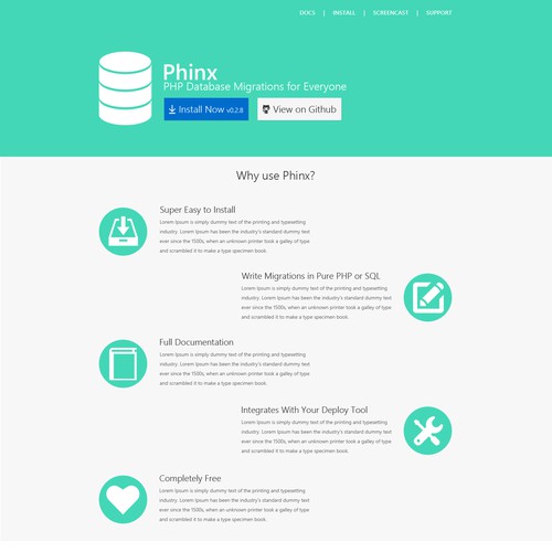 Phinx needs a new landing page