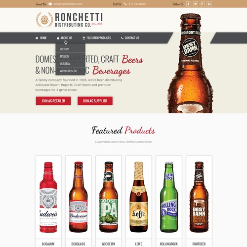 Website for Beverage Distribution Company