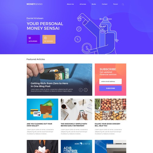 Finance advise landing page