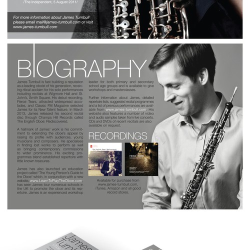 New A5 double sided flyer wanted for Musician
