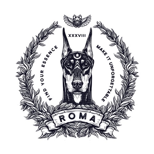 "ROMA" Mytical perfume logo