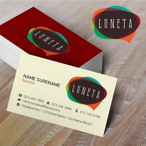 Create a modern and fun logo and visit card for Luneta!