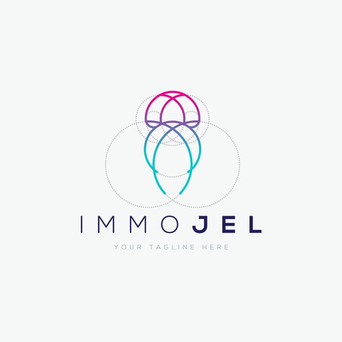 Simple and elegant jellyfish logo