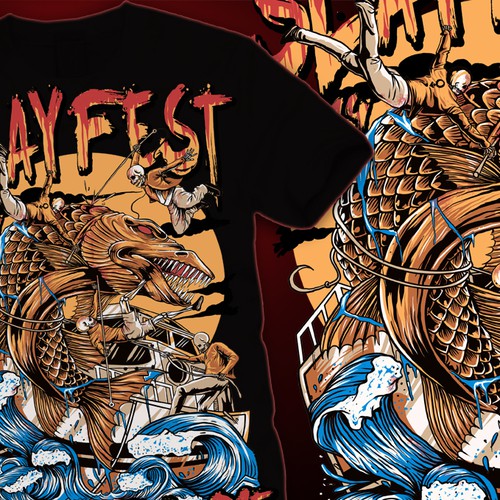 Cool T-Shirt Design: Slayfest 2014 - Fish Will Die