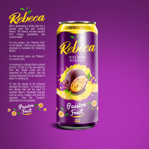 Develop a Vibrant Package for our Canned Juice Tin