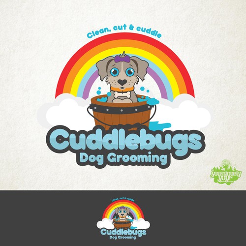 Cuddlebugs Dog Grooming logo concept