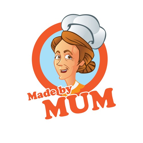 Create a modern, mascot-based logo for a boutique, home-made range of packaged food products.