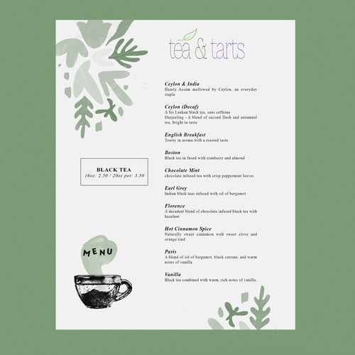Menu Concept | Vegetarian Café