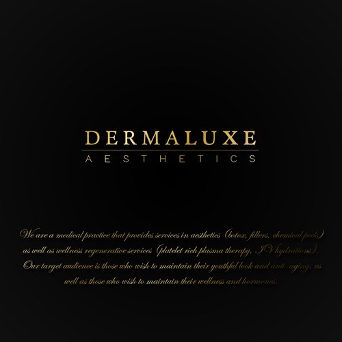 Design a chic logo for DermaLuxe Aesthetics