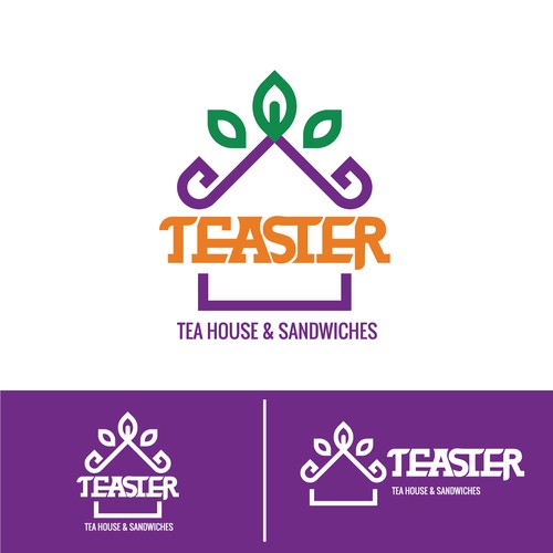 logo design for tea house and sandwiches.