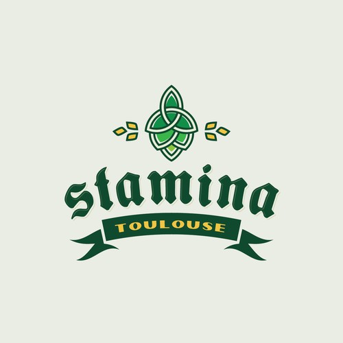Celtic themed logo for STAMINA Brewing Co.