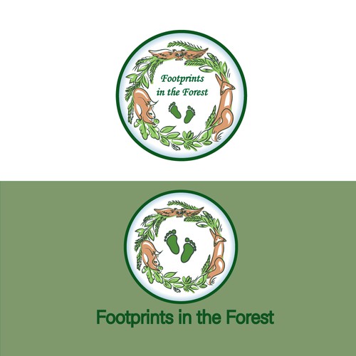 Logo concept for "Footprints in the Forest" - Woodland Pre-School