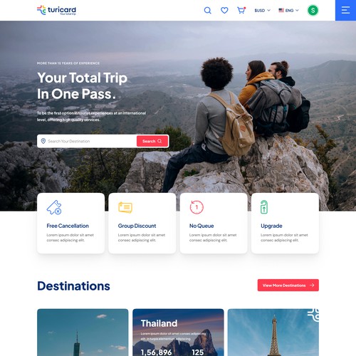 Website Design For A Travel Agency