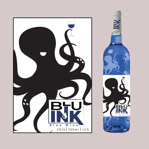 Blue Wine Label