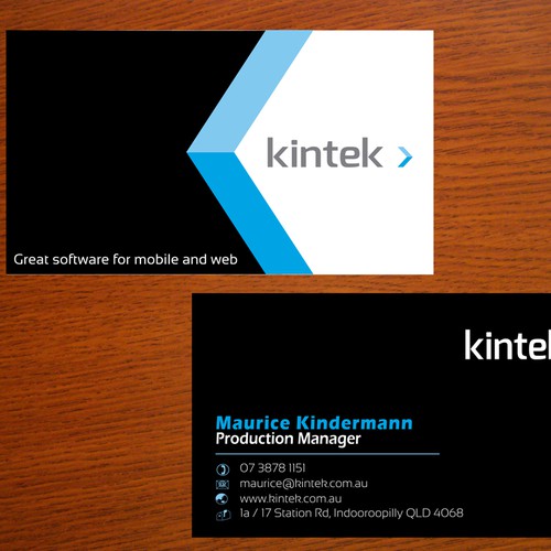 Kintek: Mobile App Dev Company Business Card