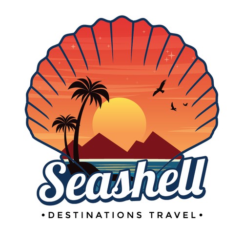 Seashell Destnations Travel Logo Concept Design