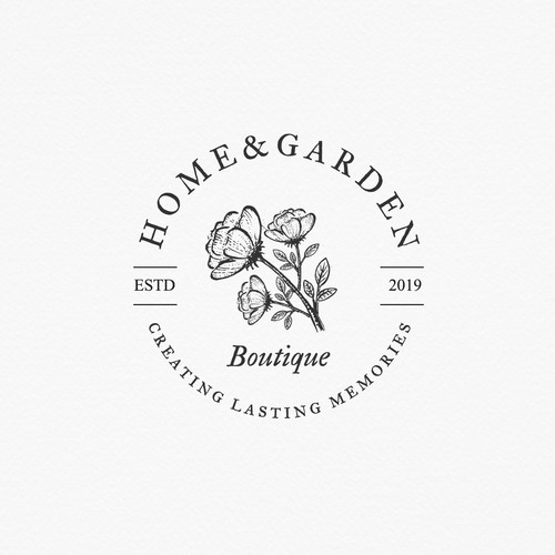 Logo for gift and flower shop: Home & Garden boutique