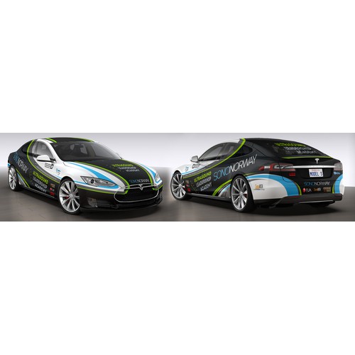 Create an awesome car wrap for Tesla Model S for cutting edge doctors!
