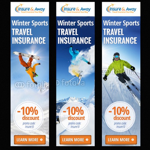 Winter sports Banner Ad for Insure & Away