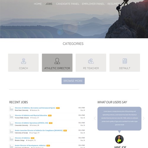 Landing page - Job agency