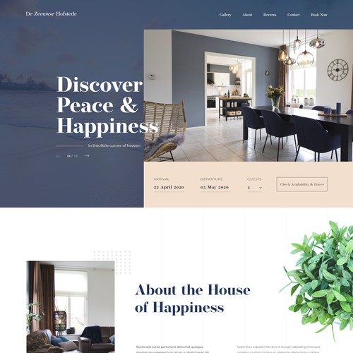 Home page for a Holiday House