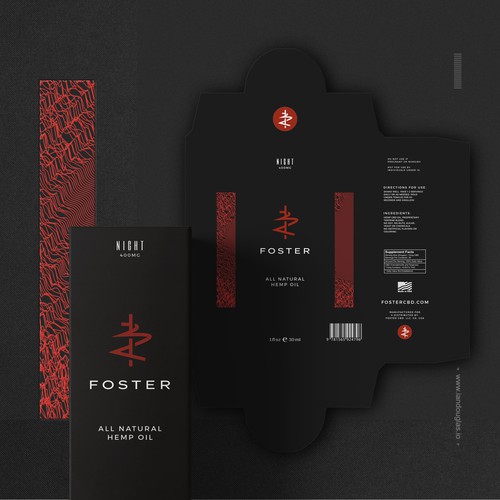 Label and packaging for Foster CBD lifestyle supplement