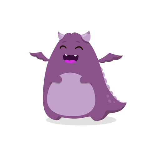 Cute dragon for a kids language learning app