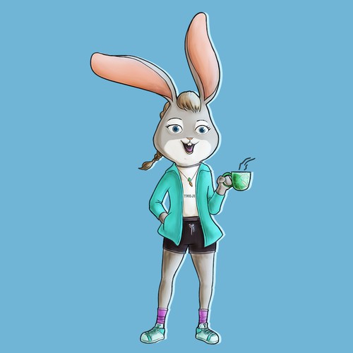 Energetic Rabbit Character