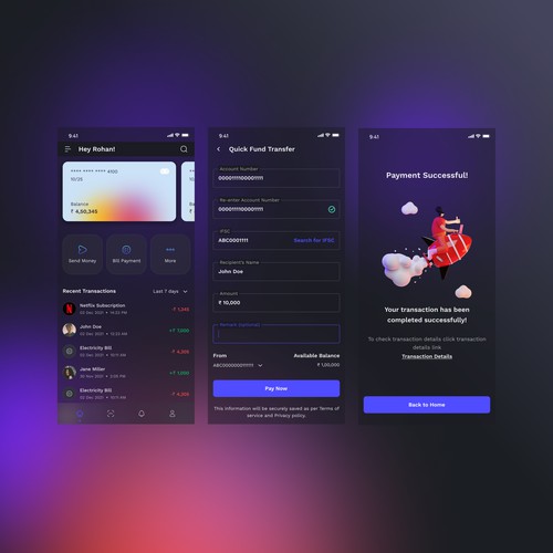 Payment app UI design