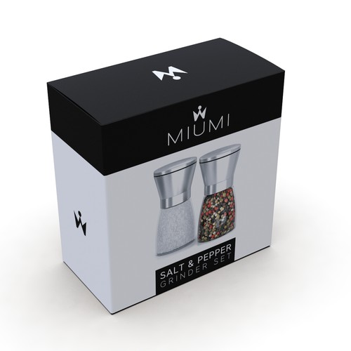 Salt and pepper grinder set package design