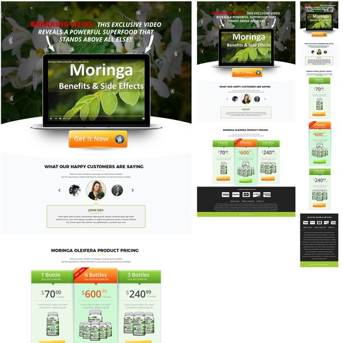 Moringa product Landing page