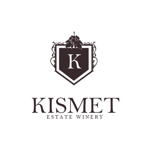 Create the next logo and business card for Kismet Estate Winery