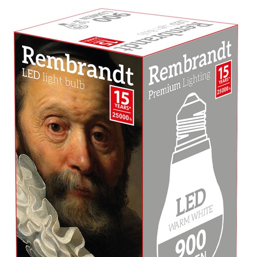 Design high end LED light bulb packaging for Rembrandt Premium Lighting