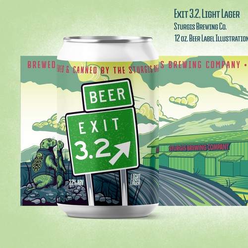 Beer Label, Sturgis Brewing Co. Exit 3.2 Lager