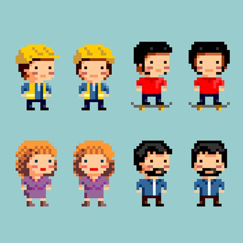 8-bit characters for a game