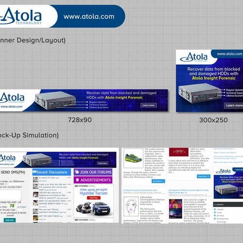 Create 2 attractive banners for Atola Insight Forensic