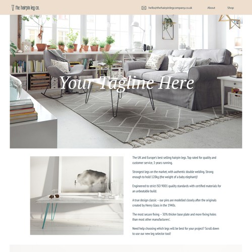 Hairpin Legs Homepage Redesign