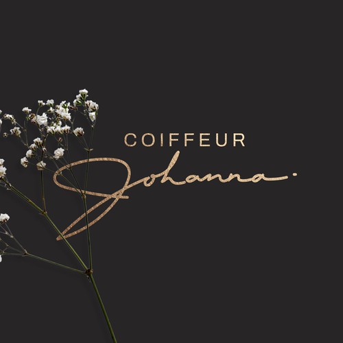 Signature style logo with a custom handwritten typography for a hairstylist