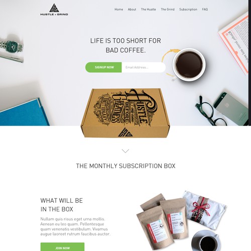 BEAUTIFUL DESIGNS ONLY - Coffee and Startup Lifestyle Subscription Box - New Site!