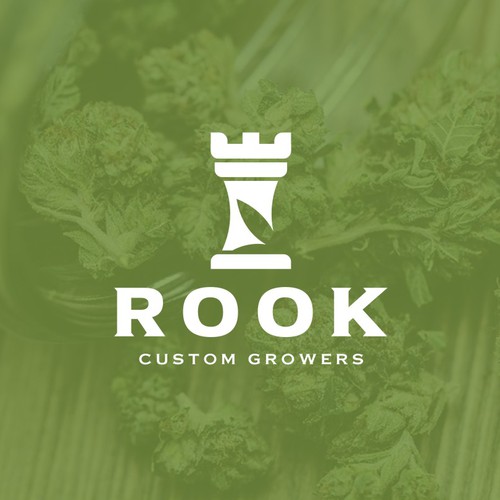 Bold Modern Logo with a classic feel for Rook Custom Growers, a Cannabis Producer