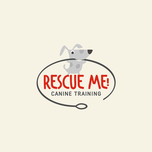 Playful logo concept for dog rescue and training