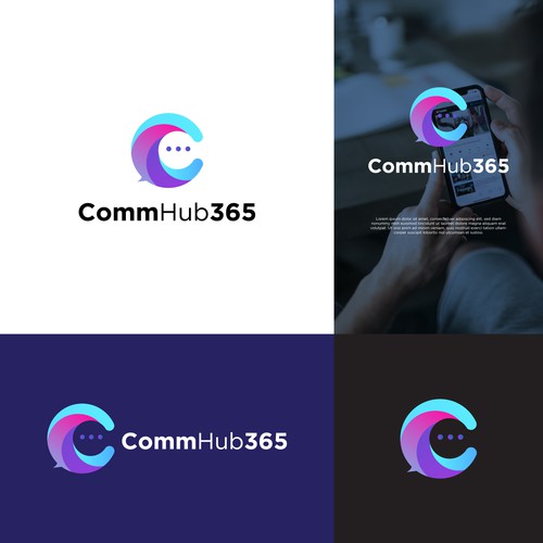 Create a modern & clean logo design for CommHub365, a platform that communicates how you want